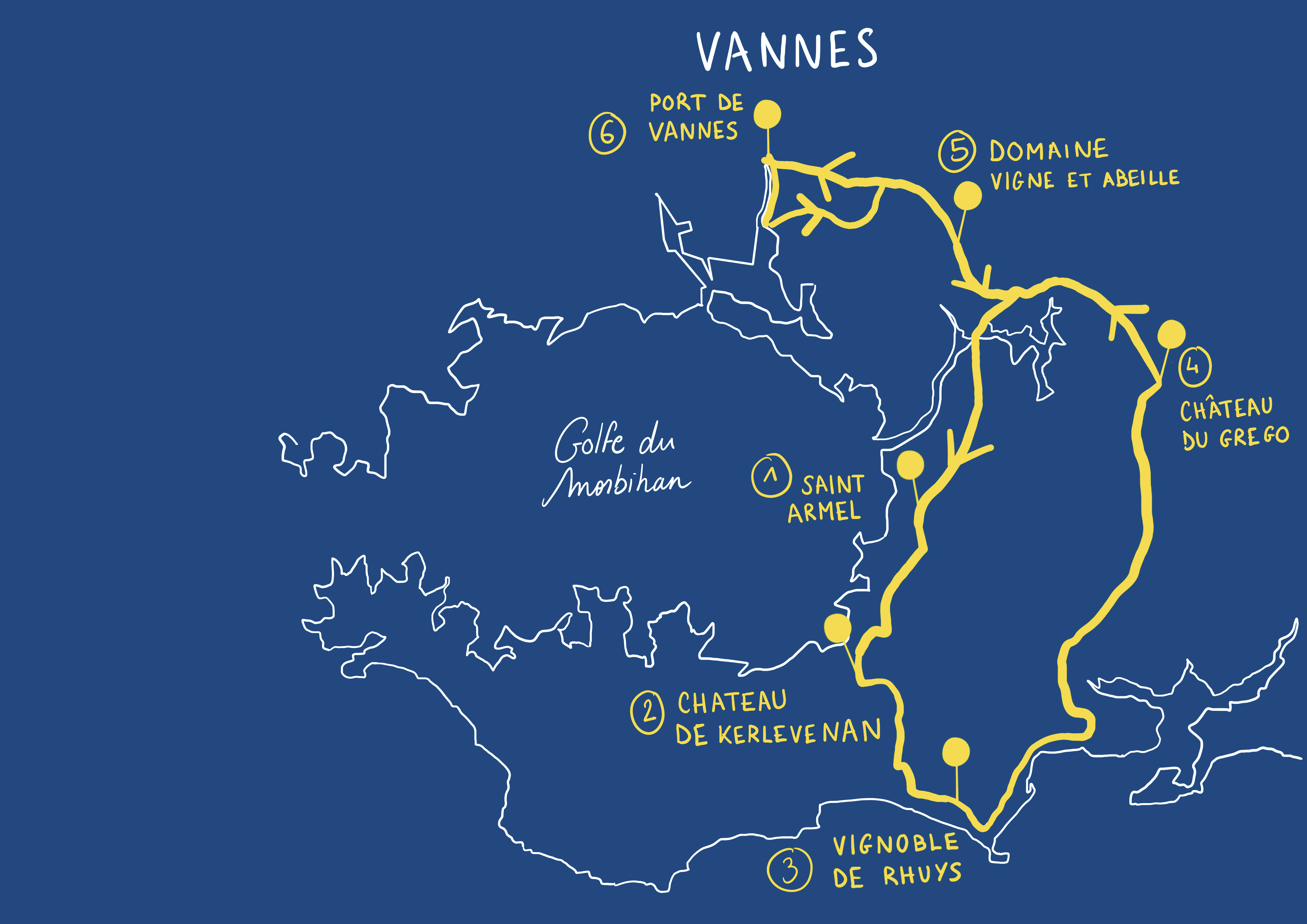 Carte du parcours Le Rayon Breton — Golfe du Morbihan · 60 km